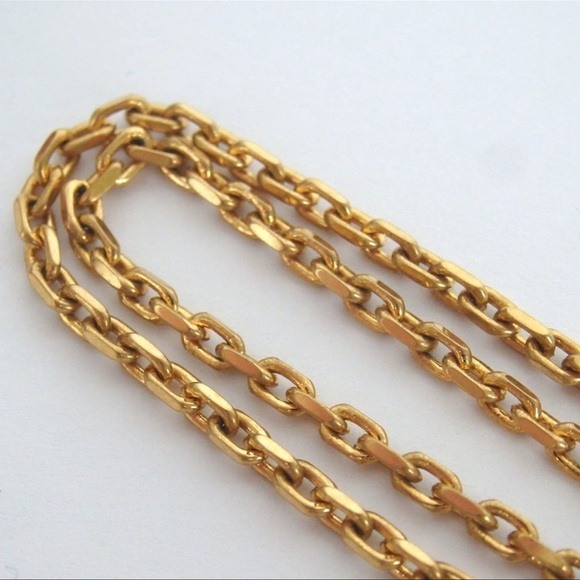 AUTH Fendi Logo FF Gold Tone Pendant Necklace - Picture 6 of 8